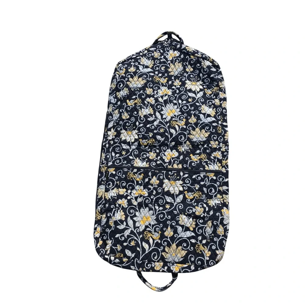 Vera Bradley Night and Day Quilted Garment Bag‎ Floral Travel Suit Carrier Black
